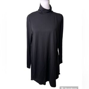 Eileen Fisher Black Scrunch Neck Tunic NWT Size XS